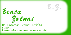 beata zolnai business card